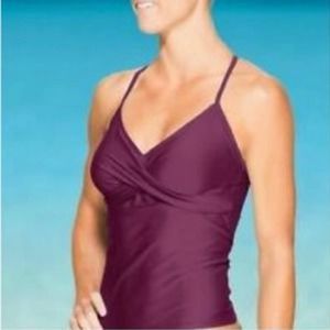 Athleta swim wear purple twistini tankini top